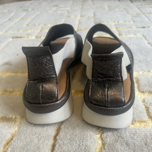 The FLEXX  women's sandals shoes "vera pelle" Leather pewter/silver EU38/US7 - Picture 4 of 6